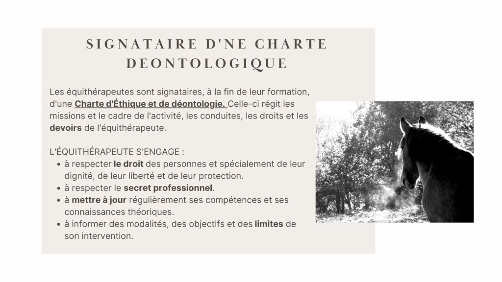 Déontologie de l'équithérapeute